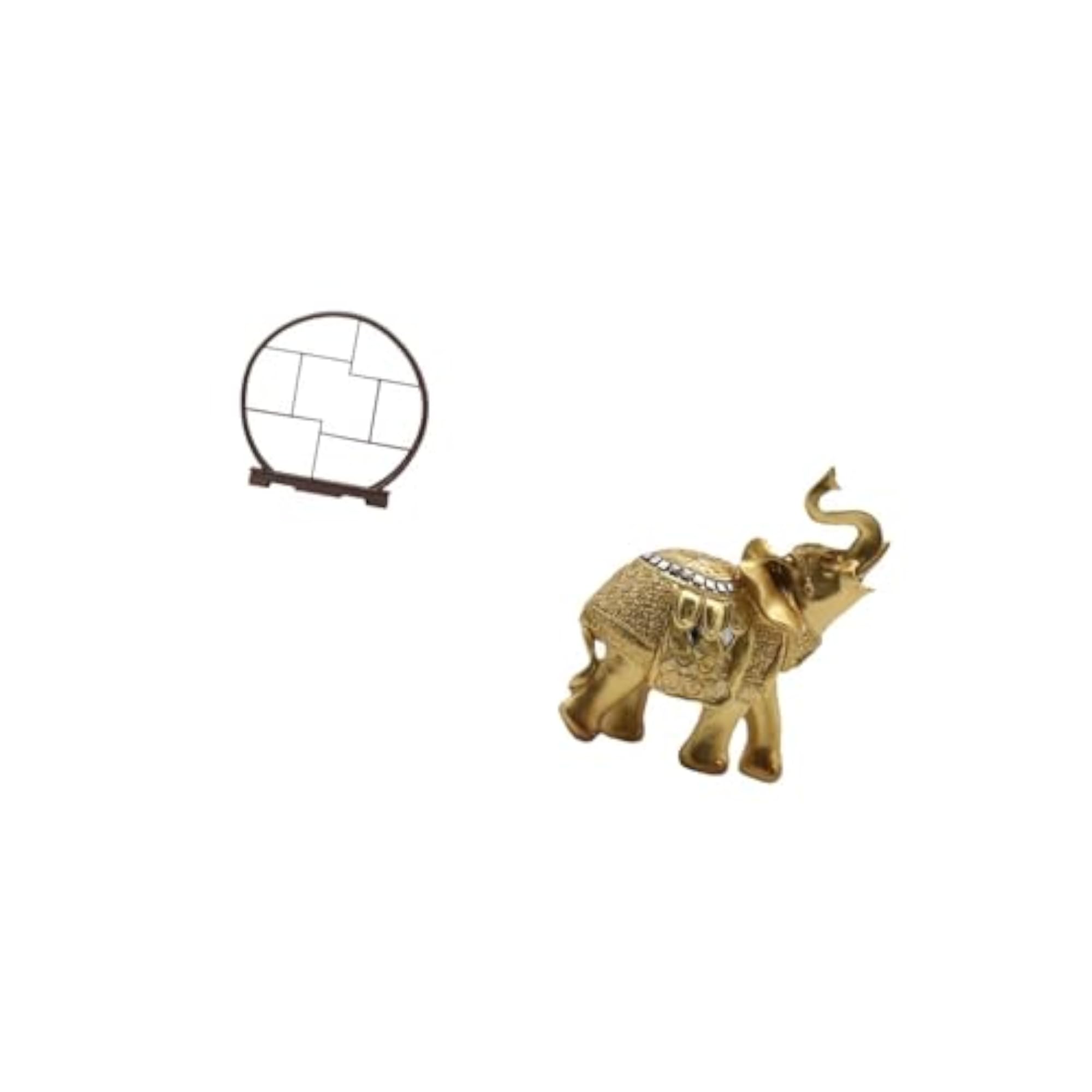 Wooden Elephant Display Stand Organizer for Home Decor